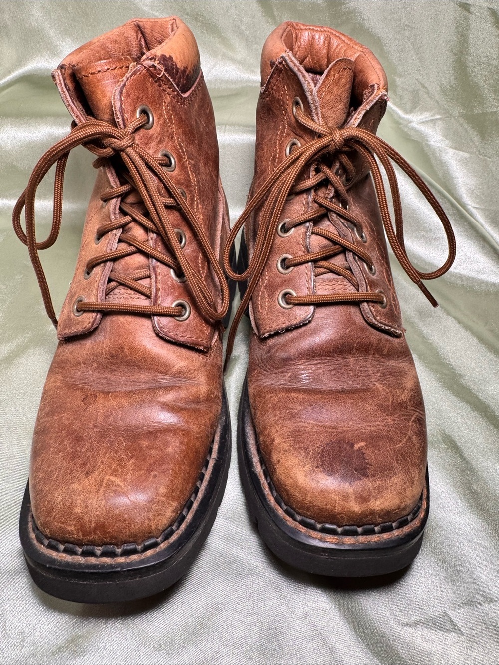 Justin Vintage Leather Lace Up Kiltie Roper Boots L0803 US Women's 6 - Picture 2 of 9